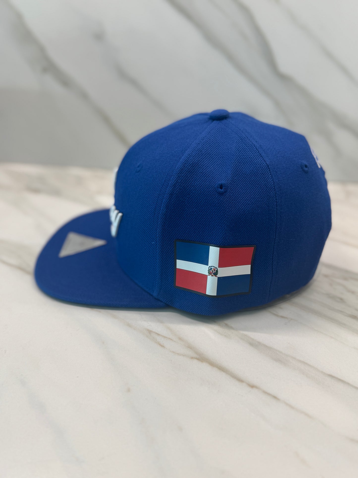 HeadzFlex Licey Baseball Cap - Blue Snapback Flat Bill | Premium Embroidery & Dominican Republic Flag