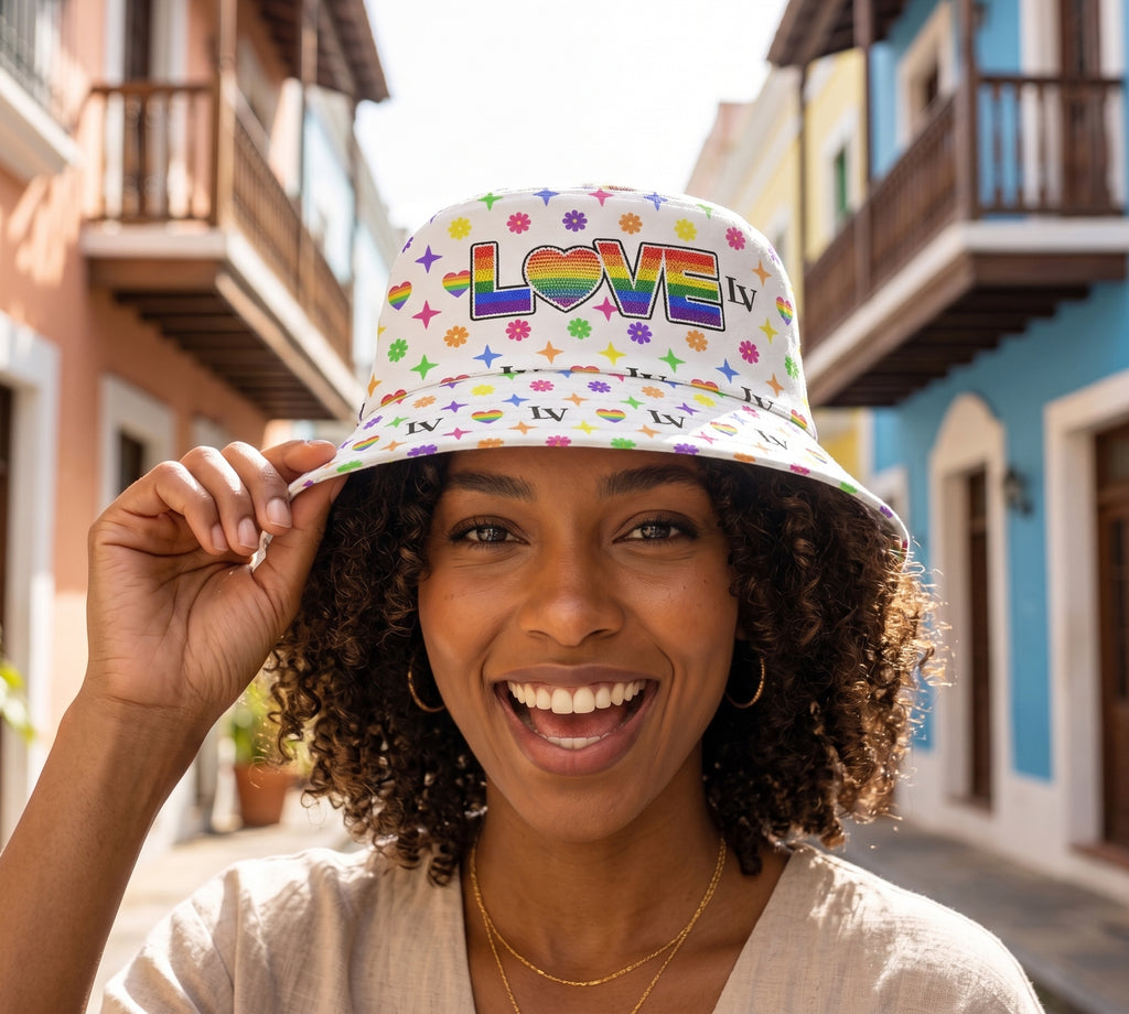 Love Retro Bucket Hat | Bright Festival Streetwear Hat