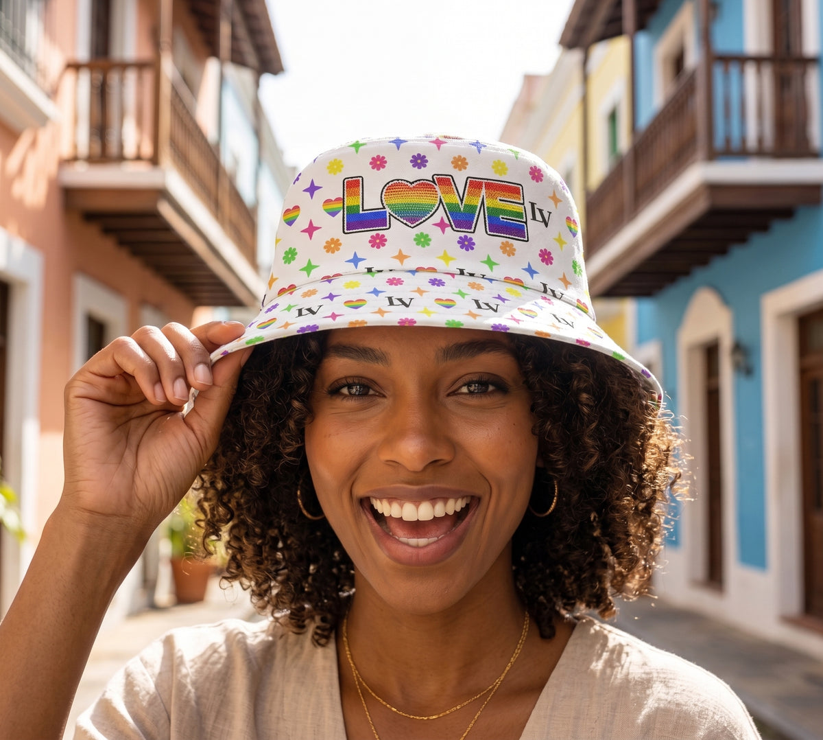 Love Retro Bucket Hat | Bright Festival Streetwear Hat