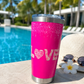 Pink Glitter Love 20oz Tumbler – Insulated Stainless Steel Travel Cup