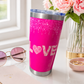 Pink Glitter Love 20oz Tumbler – Insulated Stainless Steel Travel Cup
