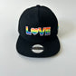 LOVE LGBTQ Snapback Hat – Black Pride Flag Cap with Silicone Patch | Tainowears®