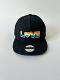 LOVE LGBTQ Snapback Hat – Black Pride Flag Cap with Silicone Patch | Tainowears®