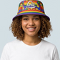 Love Retro Pride Bucket Hat | Bright Festival Streetwear Hat
