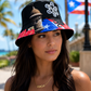 Flor Maga Puerto Rico Bucket Hat | Bright Polycotton Streetwear Hat