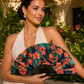 Puerto Rico floral folding hand fan for festivals beach days and vacations