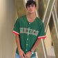 Mexico Green Baseball Jersey for Men & Women – Aztec Back Graphic, Button Up Mesh Top, Lightweight Mexico Jersey