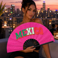 Mexico Pink Glitter Folding Fan – Bamboo Clack Hand Fan