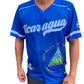 Nicaragua Baseball Jersey – Blue Sublimation with Coat of Arms & "505" Back Design
