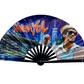 NuevaYol NYC folding fan with city lights artwork and black bamboo ribs