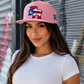Puerto Rico PR Light Pink Flat Brim Snapback Hat – Flag Embroidered Cap
