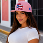 Puerto Rico PR Light Pink Flat Brim Snapback Hat – Flag Embroidered Cap