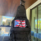 Tactical Sling Bag with Flag Patch – Black Water-Resistant Crossbody Chest Pack