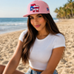 Puerto Rico PR Light Pink Flat Brim Snapback Hat – Flag Embroidered Cap