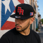 Puerto Rico PR Black Red Flat Brim Snapback Hat – 5D Embroidered Cap