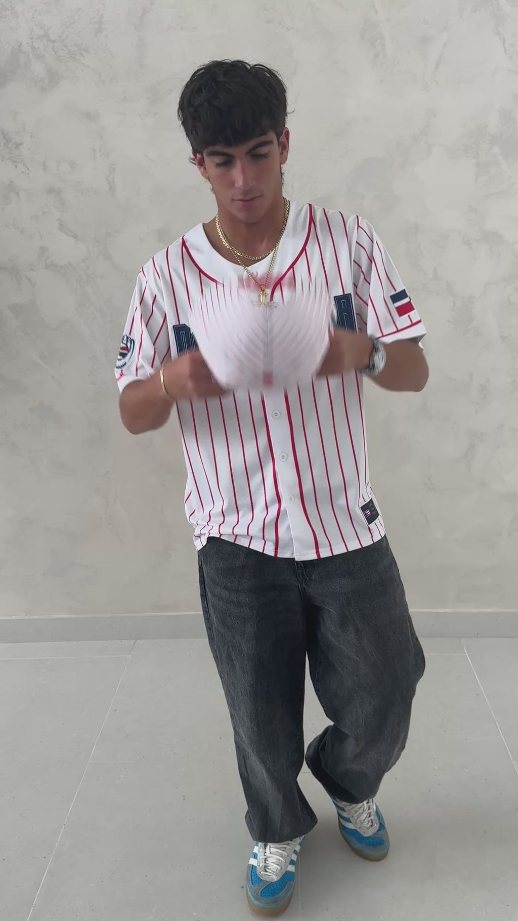 Dominican Republic Baseball Jersey - Coat of Arms Stripes Jersey