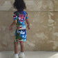 Blue El Morro Kids 2-Piece Swim Set – Puerto Rico Top & Shorts Outfit