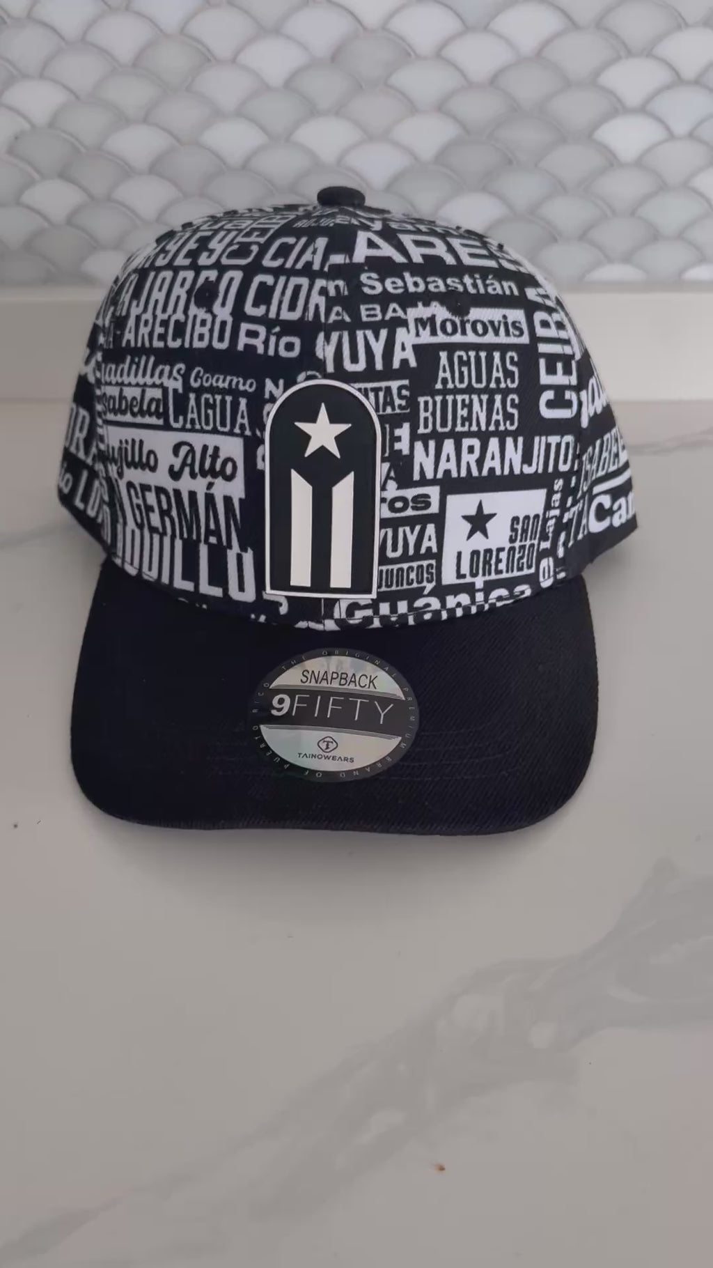 Puerto Rico 78 Pueblos Snapback Hat – Curved Brim TPU Logo Cap | Tainowears®