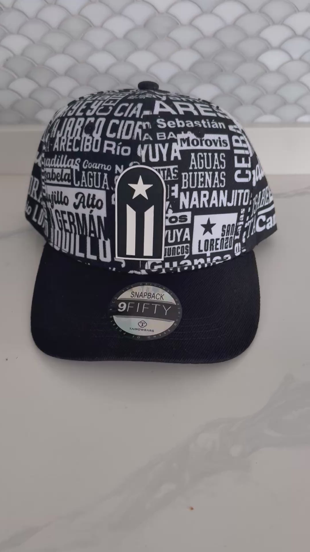 Puerto Rico 78 Pueblos Snapback Hat – Curved Brim TPU Logo Cap | Tainowears®