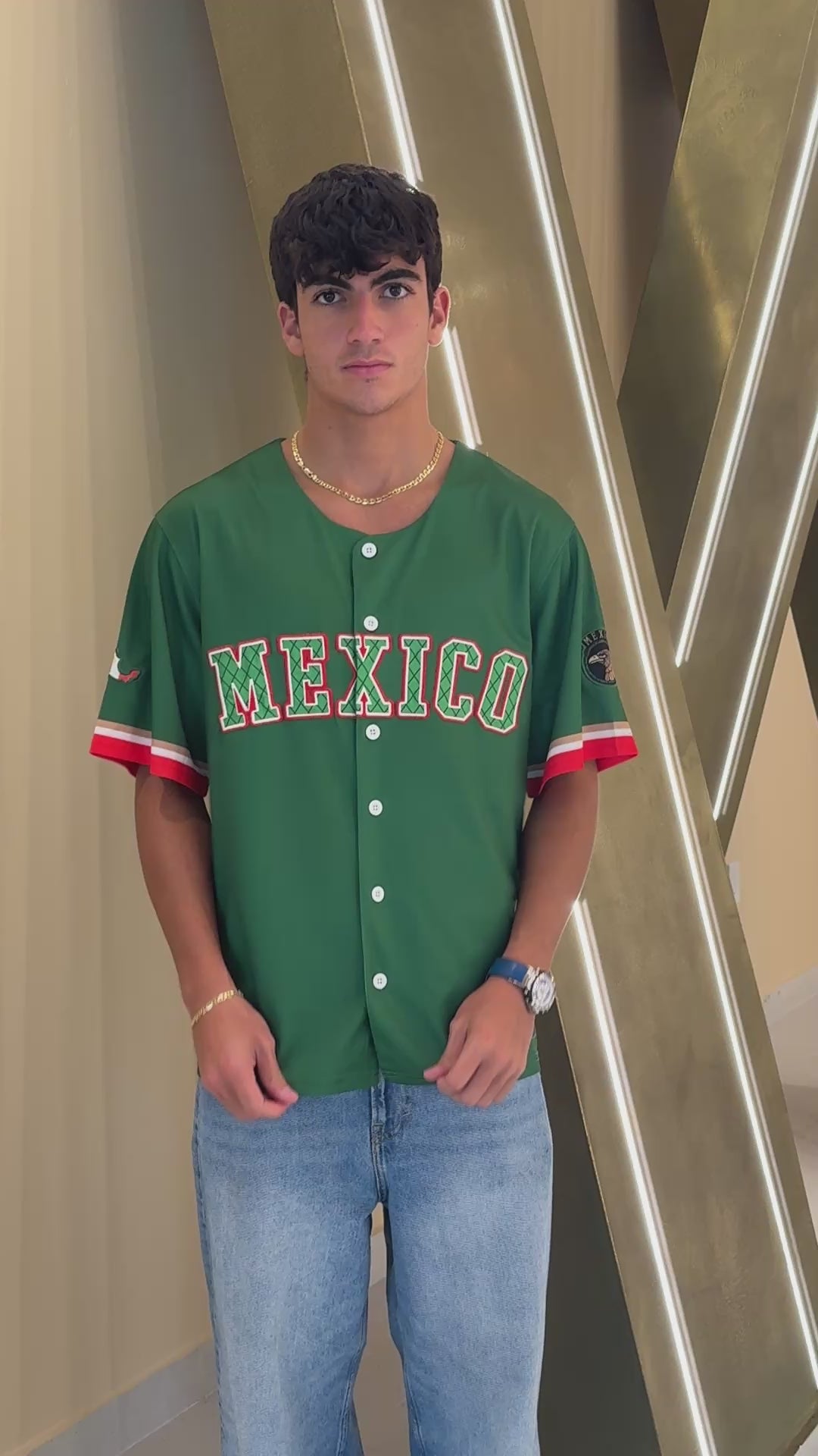 Mexico Baseball Jersey – Green Embroidered Button-Up Shirt | Tainowears®