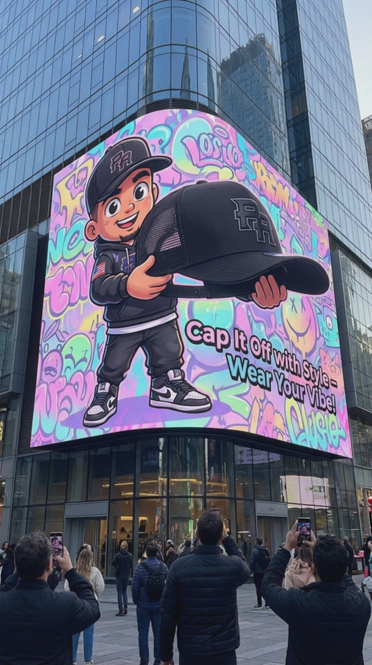 Extreme PR Hat – Blue Curved Snapback Cap with Puerto Rico Flag Patch