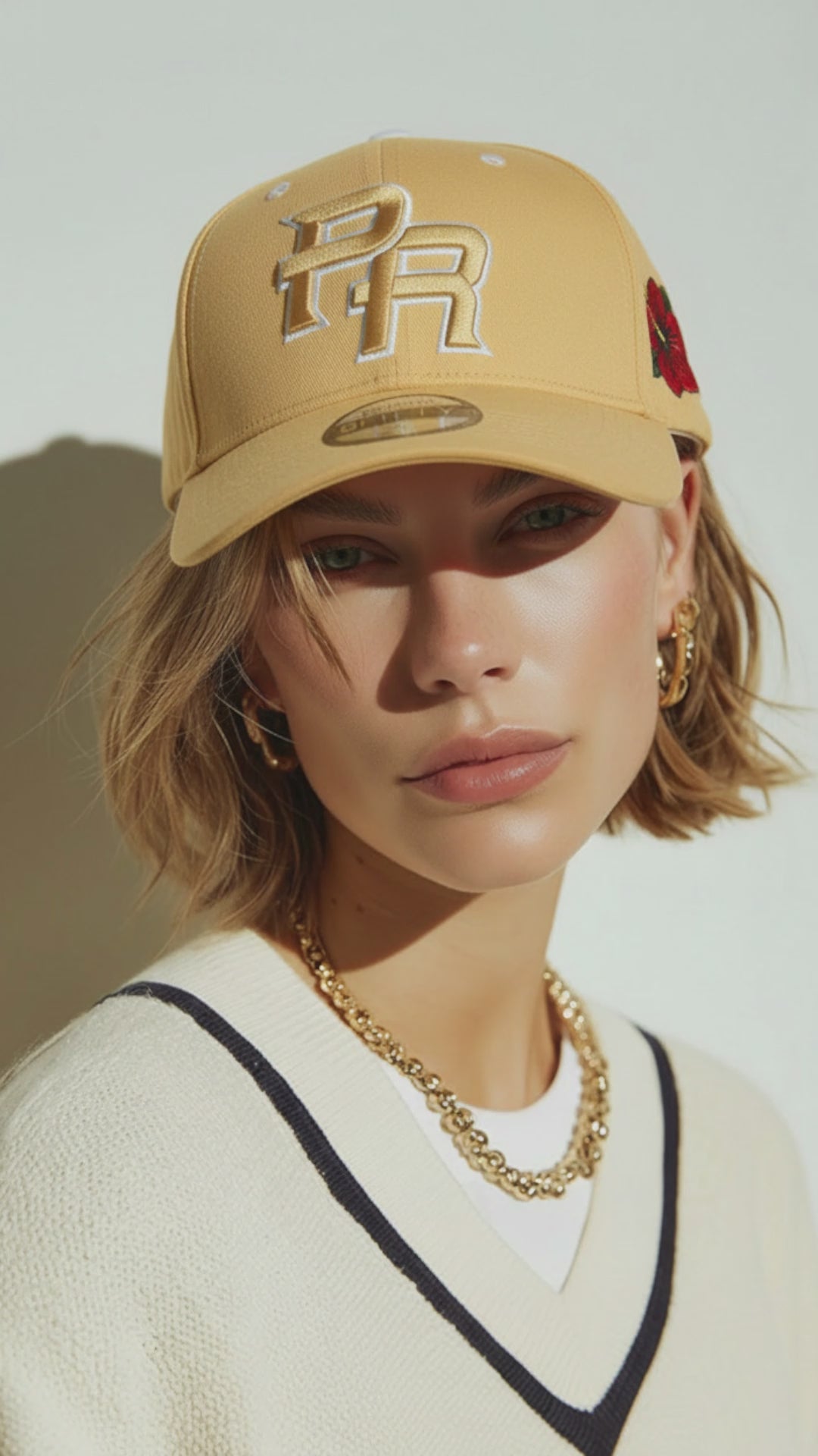 Puerto Rico PR Snapback Hat – Nude Curved Brim Cap with 5D Embroidery & Flor Maga Patch | Tainowears®