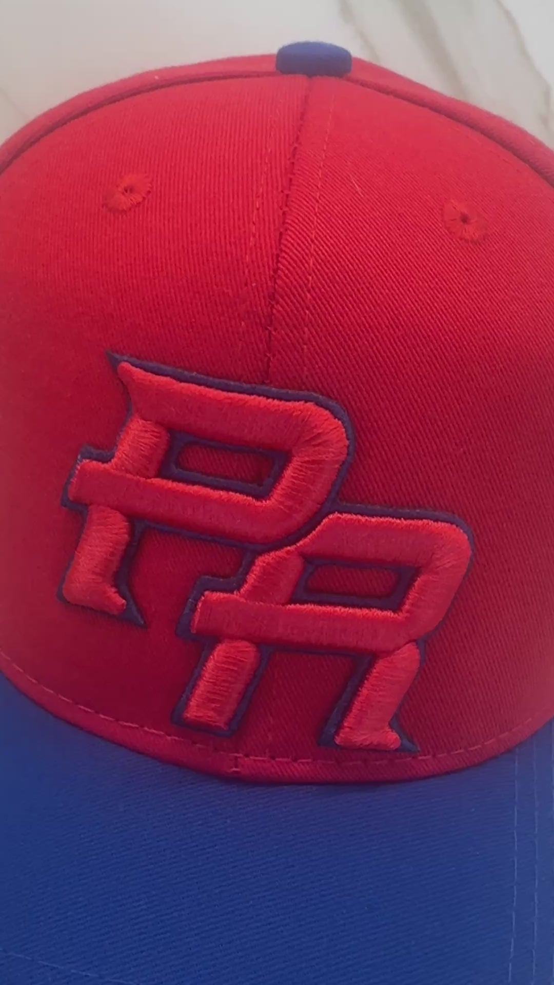 Puerto Rico PR Red & Blue Snapback Hat – Raised Embroidery with Flag and Coquí Patches