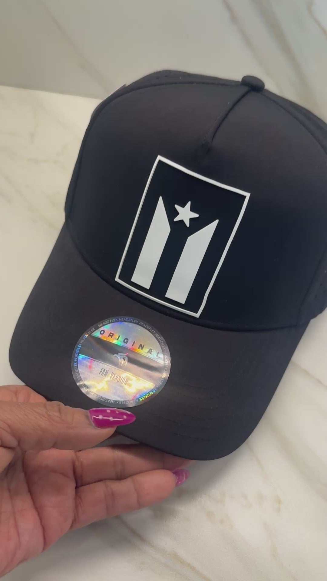 Puerto Rico Black Flag Water-Resistant Snapback Hat – Adjustable Perforated Cap