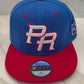 NuevaYol PR Snapback Hat – Flat Brim, Sapo Concho Side Patch Blue Red