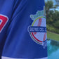 SerieDel Caribe  Baseball Jersey – Blue & Red Flag Design