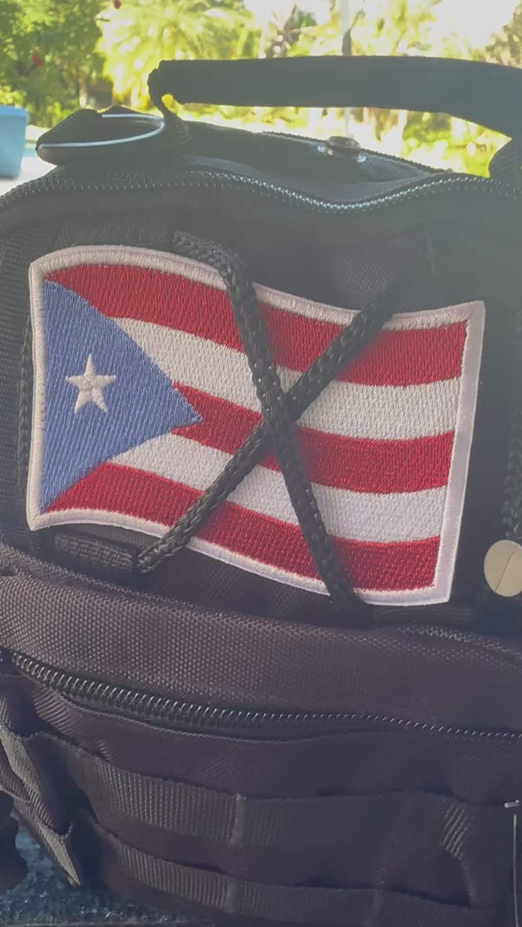 Puerto Rico Tactical Sling Bag – Embroidered Flag Patch Crossbody Chest Pack, Black Water-Resistant | Tainowears®