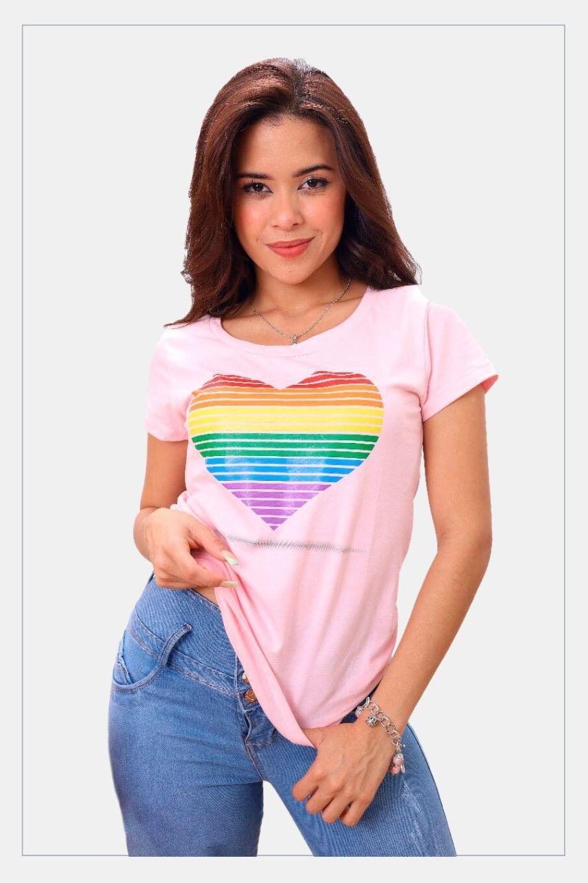 Pride t-shirt LGTBQ community Gay Model Rainbow Heart - Tainowears NYC