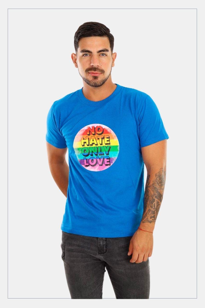 Pride t-shirt, No hate only love, blue - Tainowears NYC