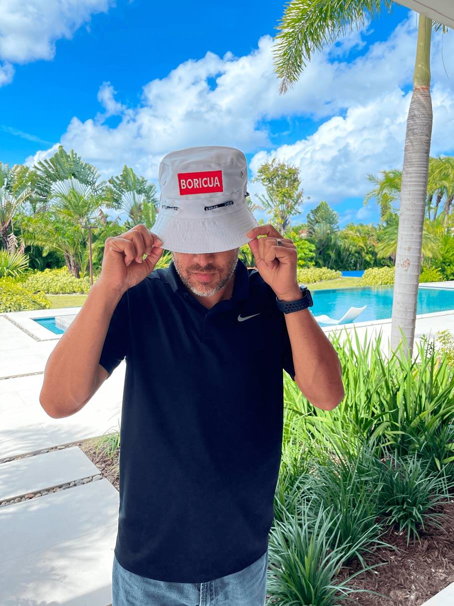 Puerto Rico Bucket Hats White, Unisex, Polycotton - Tainowears NYC