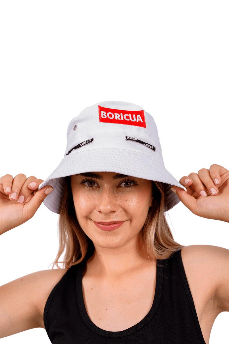 Puerto Rico Bucket Hats White, Unisex, Polycotton - Tainowears NYC