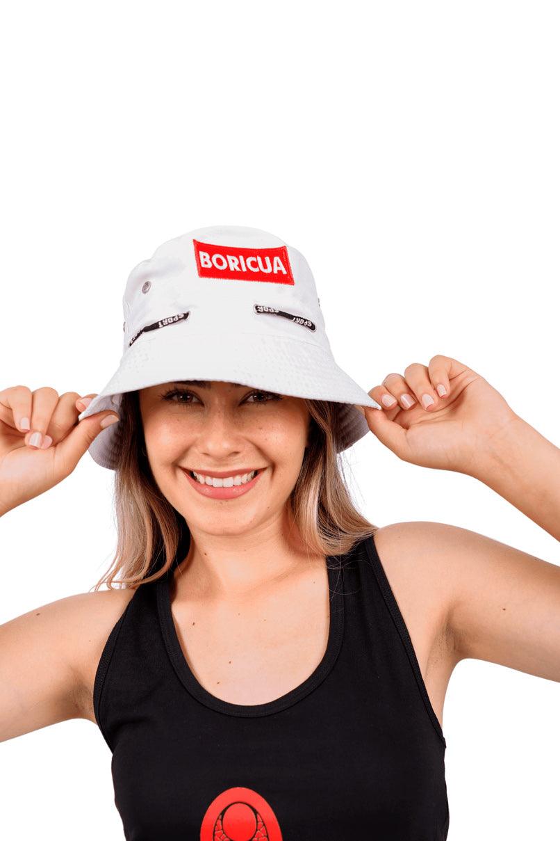 Puerto Rico Bucket Hats White, Unisex, Polycotton - Tainowears NYC