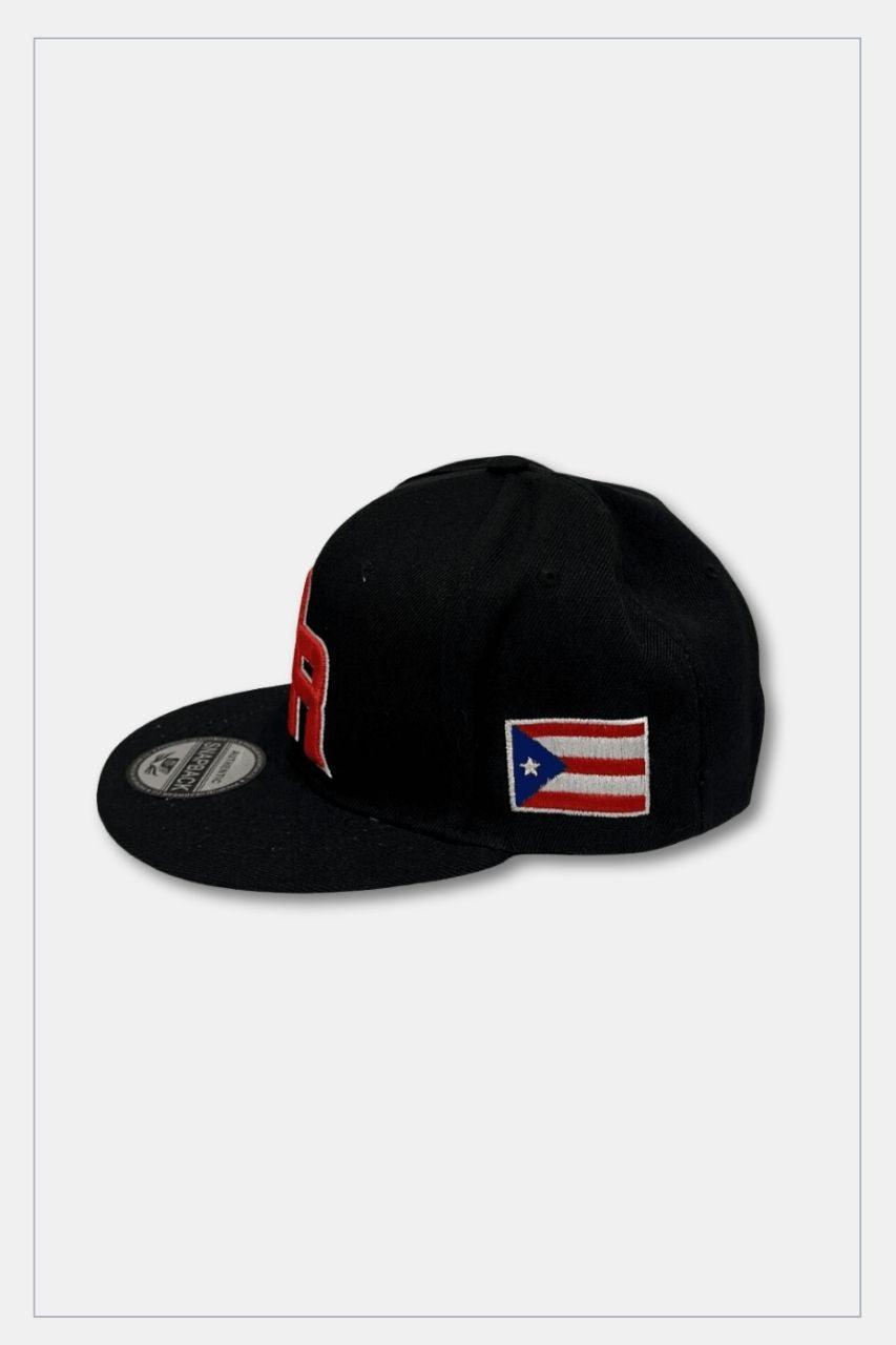 Puerto Rico Caps Exclusive Design Black PR Red - Tainowears NYC