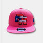 Puerto Rico Caps Exclusive Design Pink PR Flag Blue Red - Tainowears NYC