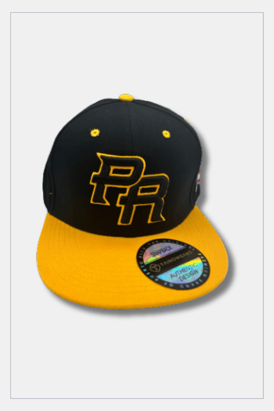Puerto Rico Caps Exclusive Design PR Golden Yellow Black - Tainowears NYC