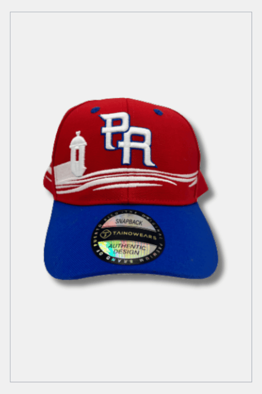 Puerto Rico Caps Exclusive Design PR Red BLue - Tainowears NYC