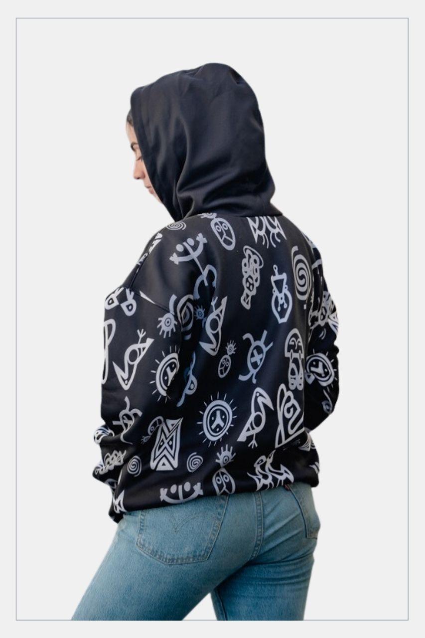 Puerto Rico Hoodie Taino Symbols (Sweatshirt) - Tainowears NYC