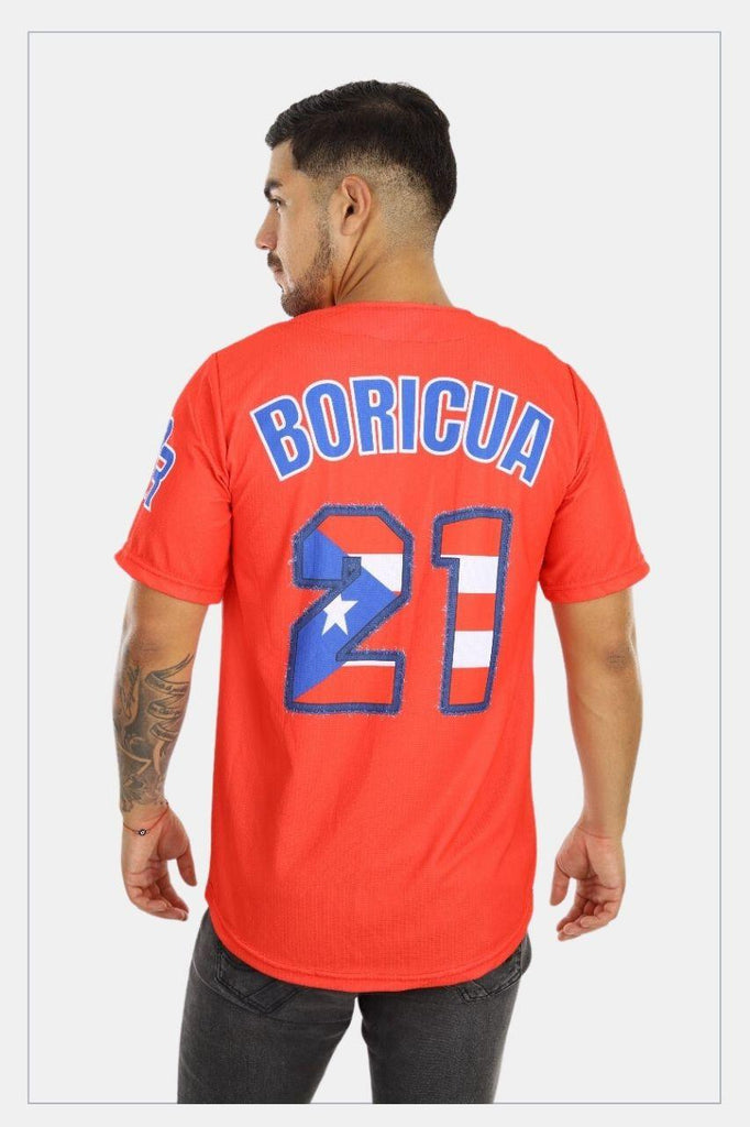 Puerto Rico Jersey Boricua 21 Red - Tainowears NYC