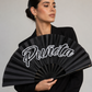 Puñeta Large Clack Fan – Black Bamboo Folding Festival Fan
