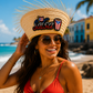 Salsa Pava Straw Hat with 5D Embroidered Puerto Rico Patch