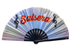 Salsera Folding Fan – Large Bamboo & Nylon Clack Fan with Music Notes | Tainowears®