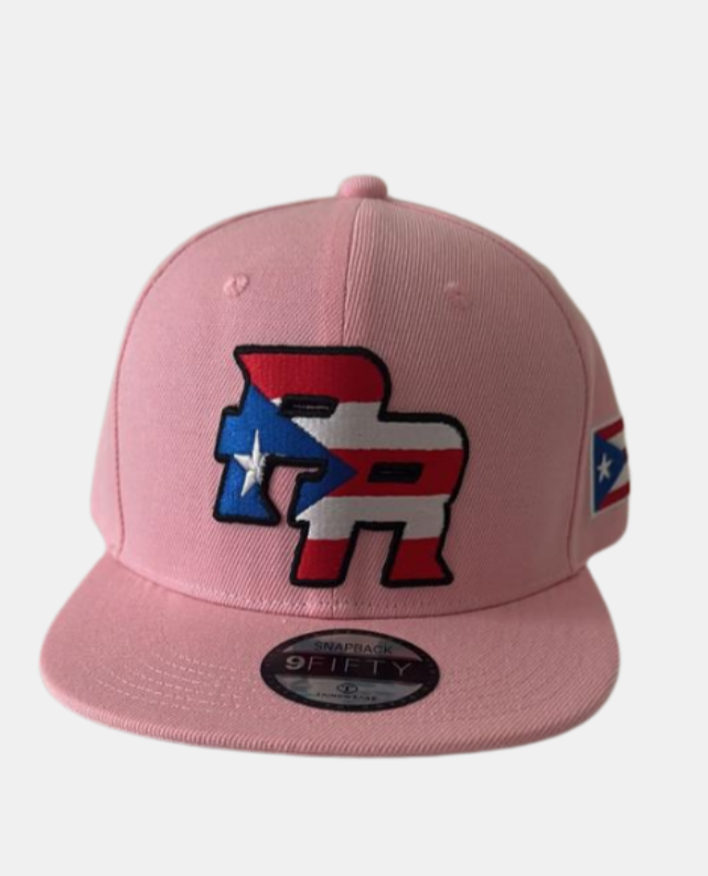 Puerto Rico PR Light Pink Flat Brim Snapback Hat – Flag Embroidered Cap