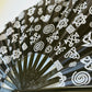 Rave Hand Fans – Large Bamboo Folding Fan with Loud Clack for Festivals, Pride, Summer & Drag Shows | Solid, Glitter, and Statement Designs TAINO SYMBOLS