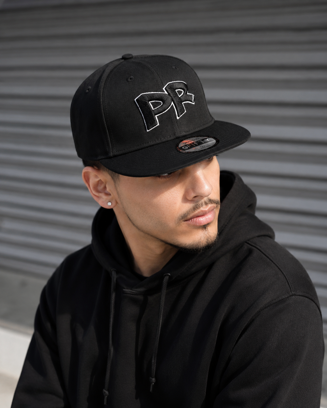Puerto Rico PR Black Flat Brim Snapback Hat – 5D Embroidered Cap