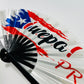 ¡Wepa! Puerto Rico Folding Fan – Premium Nylon & Bamboo | Puerto Rico Colors