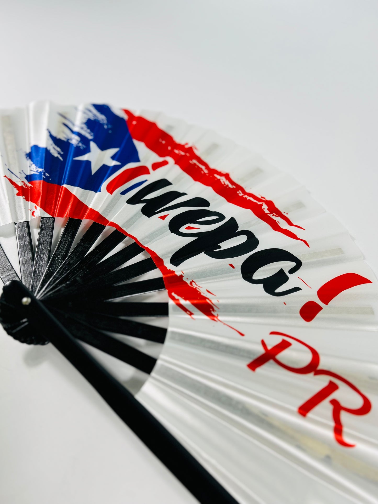 ¡Wepa! Puerto Rico Folding Fan – Premium Nylon & Bamboo | Puerto Rico Colors